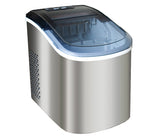 Stainless Steel Portable Ice Maker Compact Countertop with Panoramic View Window, Ice Cube Machine, Bullet Cubes in S/L Size 26 lb/24H for Home Office Party, Boat RV