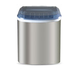 Stainless Steel Portable Ice Maker Compact Countertop with Panoramic View Window, Ice Cube Machine, Bullet Cubes in S/L Size 26 lb/24H for Home Office Party, Boat RV