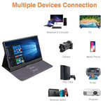 15.6" Portable Monitor, 1080P Full HD Type-C HDMI & Stereo Speakers for Switch, Phone, PS4, Xbox, Case & Screen Protector Included