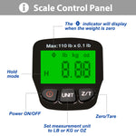 Commercial Grade Heavy Duty Digital 110lb/50kg Capacity Hanging Scale with Backlit and Measuring Tape for Luggage Fish Fishing with Handle and Hook