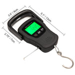 Commercial Grade Heavy Duty Digital 110lb/50kg Capacity Hanging Scale with Backlit and Measuring Tape for Luggage Fish Fishing with Handle and Hook