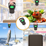 Commercial Grade Heavy Duty Digital 110lb/50kg Capacity Hanging Scale with Backlit and Measuring Tape for Luggage Fish Fishing with Handle and Hook