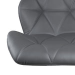 Tufted Modern Grey Swivel Bar Stool with Armrests, Height Adjustable Hydraulic PU Leather, for Pub Chair Kitchen Island Counter, with Footrest and Enlarged Metal Base