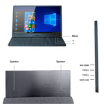 15.6" Portable Monitor, 1080P Full HD Type-C HDMI & Stereo Speakers for Switch, Phone, PS4, Xbox, Case & Screen Protector Included