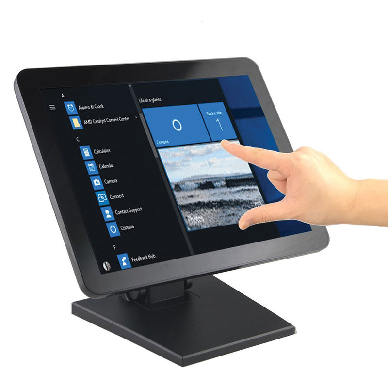 15" Capacitive LED Backlit Multi-Touch Monitor, True Flat Seamless Design Touchscreen, Great for Office, POS, Retail, Restaurant, Bar, Gym, Warehouse, NO Driver Required…