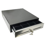 14" POS Cash Drawer with Stainless Steel Front Cash Register Till Draw Box