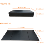 AJJ Living4 Panel PU Leather Folding Gymnastics Gym Fitness Exercise Aerobics Mat with Handle, Tumbling Mats for Stretching Yoga Cheerleading Martial Arts (Black )
