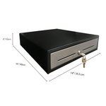 14" POS Cash Drawer with Stainless Steel Front Cash Register Till Draw Box