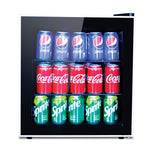 60 Can Beverage Refrigerator Cooler - Mini Fridge with Reversible Clear Front Glass Door for Beer Soda or Wine Drink Machine for Home, Office or Bar, 1.6cu.ft