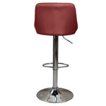 Modern Burgundy Red Set of 2 Height Adjustable Hydraulic PU Leather Bar Stool for Pub Chair Kitchen Island Counter, with Footrest and Enlarged Metal Base