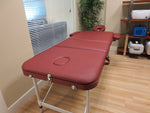 3-Section Aluminum 84 Inch Portable Massage Table Facial SPA Bed Tattoo with Carry Case, Face Cradle and Arm Rests, Home Therapist (Red))