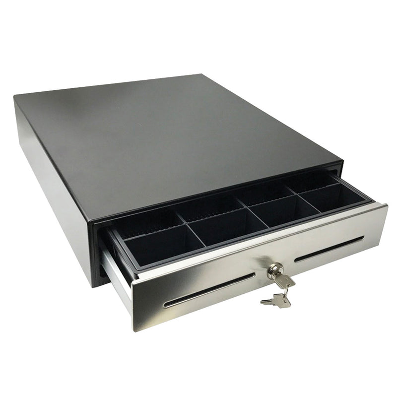 14" POS Cash Drawer with Stainless Steel Front Cash Register Till Draw Box