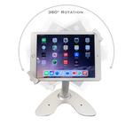 Universal Tablet Desktop Anti-Theft POS Stand Holder Enclosure with Lock & Key for Retail Kiosk, Compatible