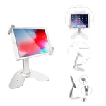 Universal Tablet Desktop Anti-Theft POS Stand Holder Enclosure with Lock & Key for Retail Kiosk, Compatible