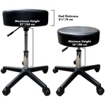 Black Round Hydraulic Height Adjustable Rolling Stool, Great for Spa Facial Tattoo Technician Office or Home use