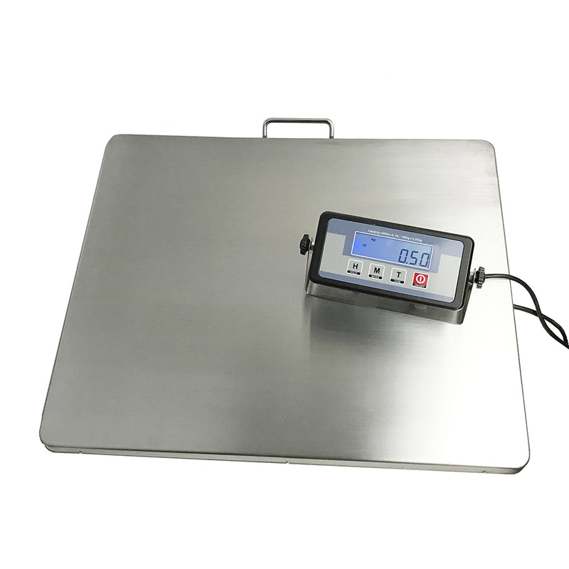 Extra Large Platform 22" x 18" Stainless Steel 400lb Heavy Duty Digital Postal Shipping Scale, Powered by Batteries or AC Adapter