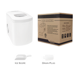 Glacier White Countertop Portable Compact Ice Maker with ice scoop, Ice Cube Machine, for Home Office Party, Boat RV