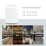 Glacier White Countertop Portable Compact Ice Maker with ice scoop, Ice Cube Machine, for Home Office Party, Boat RV